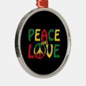 VREDE EN LOVE, reggagestijl Metalen Ornament (Rechts)