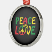 VREDE EN LOVE, reggagestijl Metalen Ornament (Links)