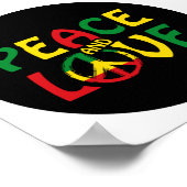 VREDE EN LOVE, reggagestijl Poster (Hoek)