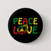 VREDE EN LOVE, reggagestijl Ronde Button 5,7 Cm (Voorkant)