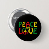VREDE EN LOVE, reggagestijl Ronde Button 5,7 Cm (Voorkant /achterkant)