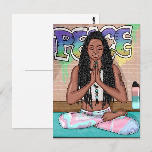 Vrede en Meditatie Stadskunst Briefkaart (Voorkant / Achterkant)