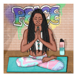 Vrede en Meditatie Stadskunst Foto Afdruk