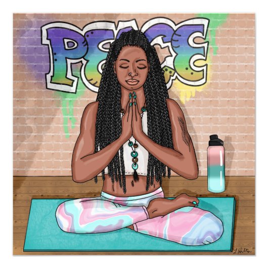 Vrede en Meditatie Stadskunst Foto Afdruk (Voorkant)