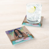 Vrede en Meditatie Stadskunst Glazen Onderzetter (Schuin)