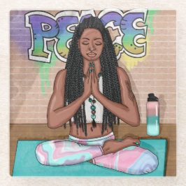 Vrede en Meditatie Stadskunst Glazen Onderzetter