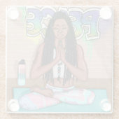 Vrede en Meditatie Stadskunst Glazen Onderzetter (Achterkant)