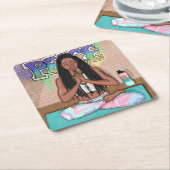 Vrede en Meditatie Stadskunst Kartonnen Onderzetters (Schuin)