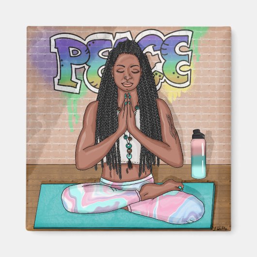 Vrede en Meditatie Stadskunst Magneet (Voorkant)