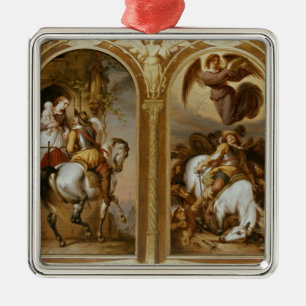 Vrede en oorlog metalen ornament