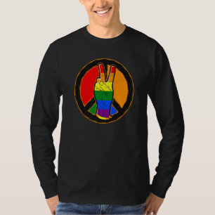 Vrede en Overwinning Teken Liefde Tolerantie LGBT T-shirt