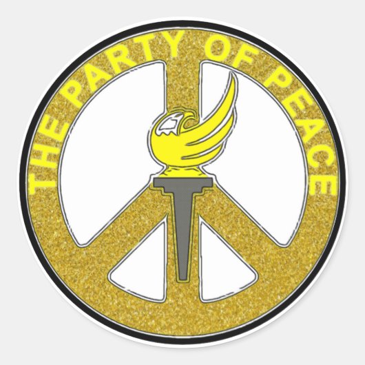 Vrede en samenwerking ronde sticker (Voorkant)