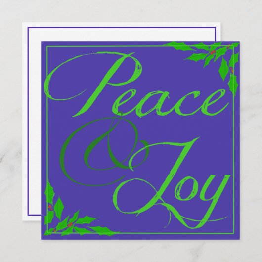 Vrede en vrede feestdagenkaart (Voorkant / Achterkant)