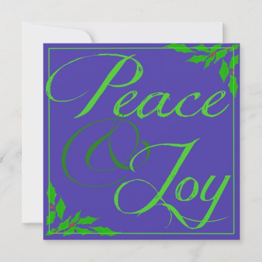 Vrede en vrede feestdagenkaart (Voorkant)