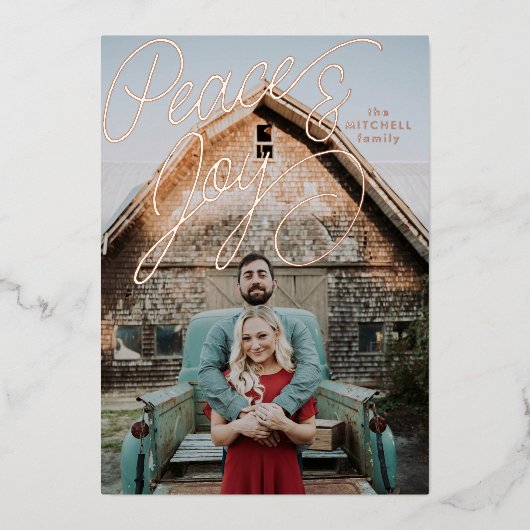 Vrede en vrede folie feestdagenkaart (Voorkant)