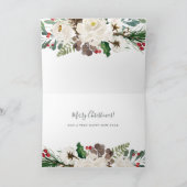 Vrede en vrede | Kerst van Floral Merry Feestdagen Kaart (Binnen)