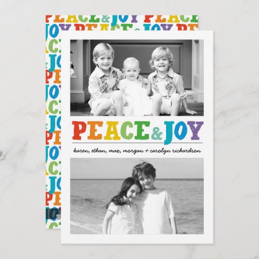 Vrede en vrede Multix 2 Feestdagenkaart (Voorkant / Achterkant)