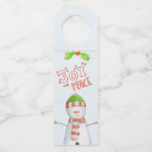 Vrede en vrede | Snowman met kerstmis Flessenhanger (Voorkant)