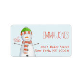 Vrede en vrede | Snowmankerst in Cute Snowman Etiket (Voorkant)