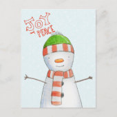 Vrede en vrede | Snowmankerst in Cute Snowman Feestdagenkaart (Voorkant)