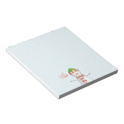 Vrede en vrede | Snowmankerst in Cute Snowman Notitieblok (Schuin)