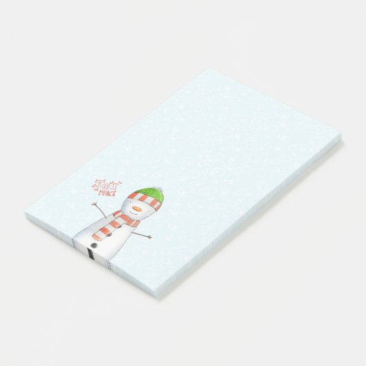 Vrede en vrede | Snowmankerst in Cute Snowman Post-it® Notes (Schuin)