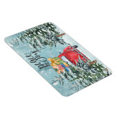 Vrede en vredige rode auto in winterbosfeestdag magneet (Rechterzijde)