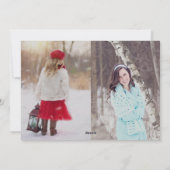 Vrede en vreugde drie foto's en sneeuwvlokken Kers Feestdagenkaart (Achterkant)