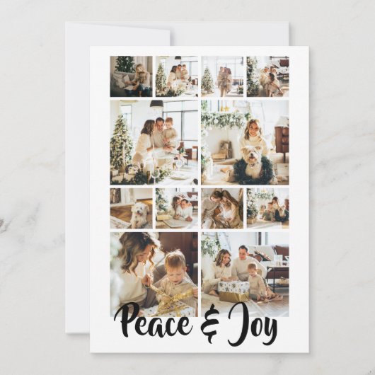 Vrede en Vreugde Foto Kerstmis Gepersonaliseerd Feestdagenkaart (Voorkant)