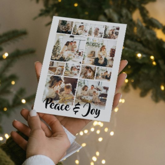 Vrede en Vreugde Foto Kerstmis Gepersonaliseerd Feestdagenkaart