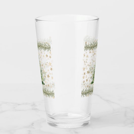 Vrede en vreugde groene kerstboom glas (Rechts)