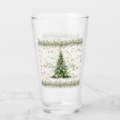 Vrede en vreugde groene kerstboom glas (Voorkant)