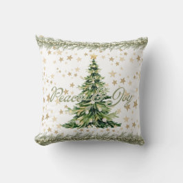 Vrede en vreugde groene kerstboom kussen