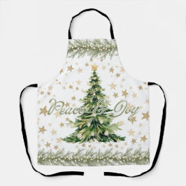 Vrede en vreugde groene kerstboom schort