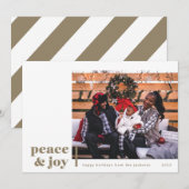 Vrede en Vreugde Hoek Taupe Foto Vakantiekaart Feestdagenkaart (Voorkant / Achterkant)