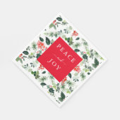 Vrede en Vreugde Kerstgroen Papier Servetten (Hoek)