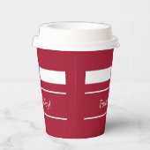 Vrede en vreugde Kerstkleuren rood en wit Papieren Bekers (Rechts)