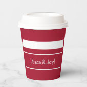 Vrede en vreugde Kerstkleuren rood en wit Papieren Bekers (Voorkant)