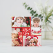 Vrede en vreugde Kerstmis of Nieuwjaarsgroet Feestdagenkaart (Staand voorkant)