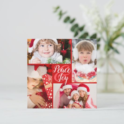 Vrede en vreugde Kerstmis of Nieuwjaarsgroet Feestdagenkaart (Staand voorkant)