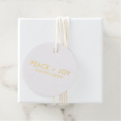 Vrede en vreugde Minimale Kerstcirkel Goud Wit Bedankjes Labels (Met doos)