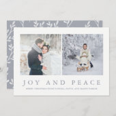 Vrede en vreugde | Moderne foto van Kerstmis 2 Feestdagenkaart (Voorkant / Achterkant)