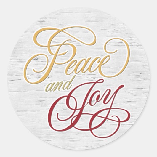 Vrede en vreugde op witte baars ronde sticker (Voorkant)