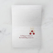 Vrede en vreugde over gewitwasd hout feestdagen kaart (Binnen)