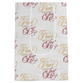 Vrede en vreugde over gewitwasd hout medium cadeauzakje (Achterkant)