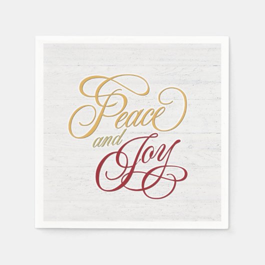 Vrede en vreugde over gewitwasd hout servet (Voorkant)