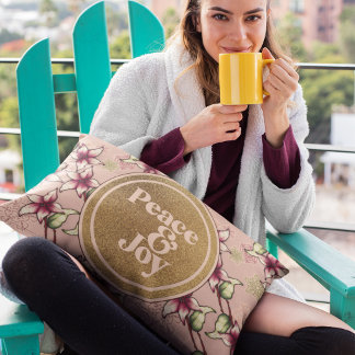 Vrede en Vreugde Roze Poinsettia Kerstmis Accent Kussen