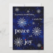 Vrede en Vreugde Sterrennacht Kerstwensen Foto Feestdagenkaart (Voorkant)