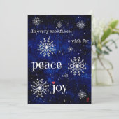 Vrede en Vreugde Sterrennacht Kerstwensen Foto Feestdagenkaart (Staand voorkant)