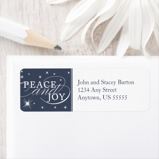 Vrede en Vreugde Vakantie Retour Adres Label (Insitu)